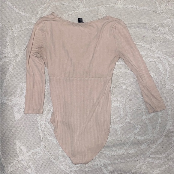 Cream low neck body suit. - Picture 3 of 3